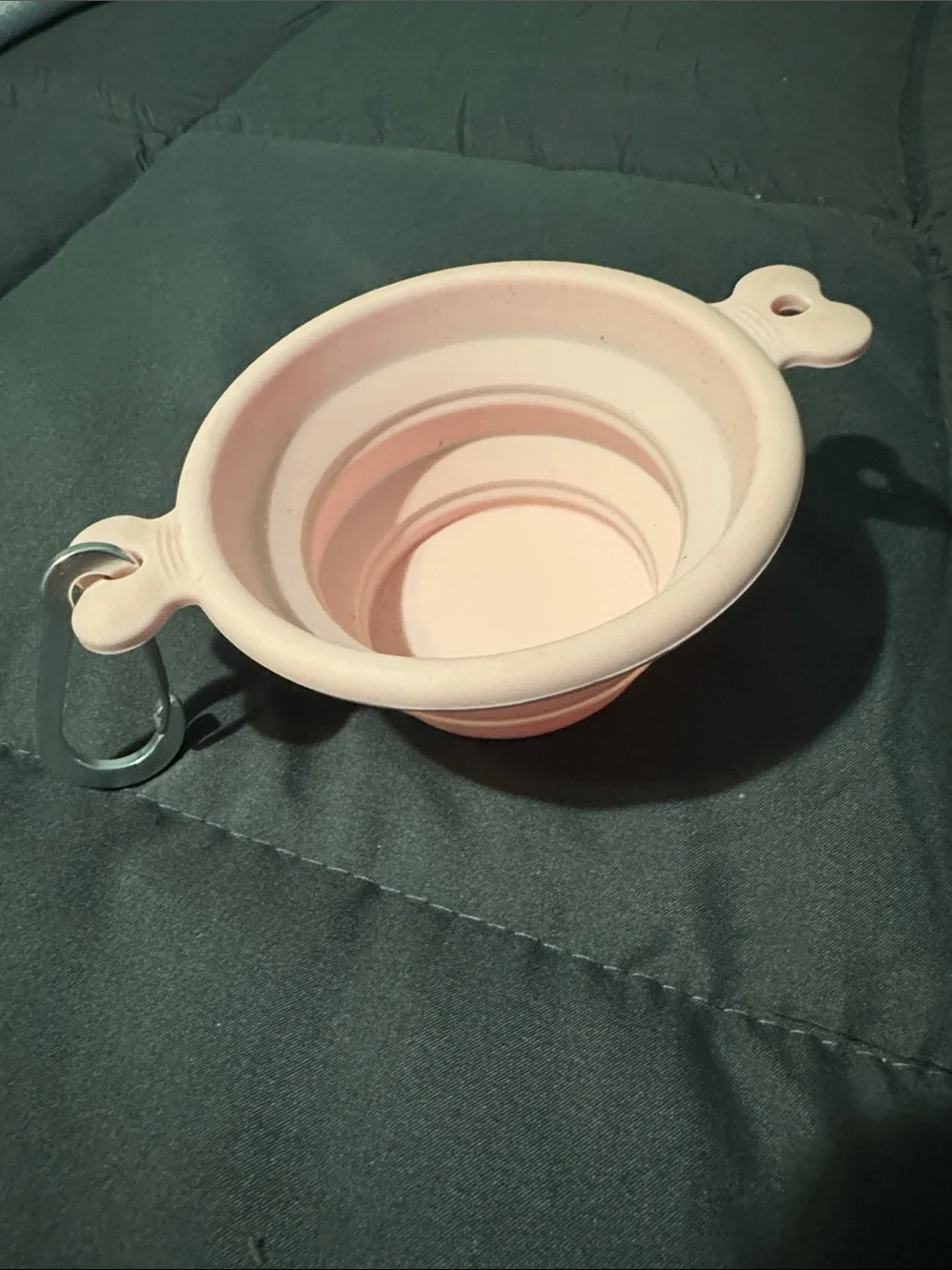Collapsible Silicone Pet Bowl - Light Pink